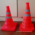 retractable reflective traffic cone for roadway
